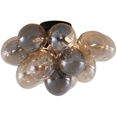 QAZQA Black Amber Smoked Glass 4-Light Ceiling Lamp - Ceiling Light QAZQA Black Amber Smoked Glass 4-Light Ceiling Lamp - Ceiling Light