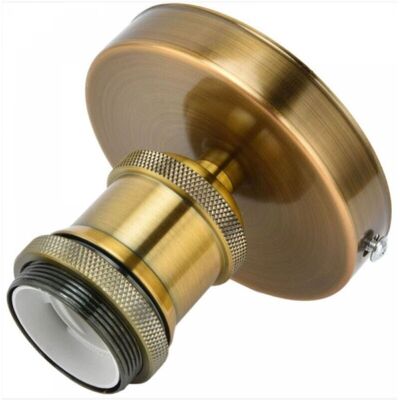 CYSLMUK E26 E27 Vintage Pendant Lamp Holder Ceiling Light Socket Metal Wall Light Holder for Home100-240V(Gold Patina) CYSLMUK E26 E27 Vintage Pendant Lamp Holder Ceiling Light Socket Metal Wall Light Holder for Home100-240V(Gold Patina)