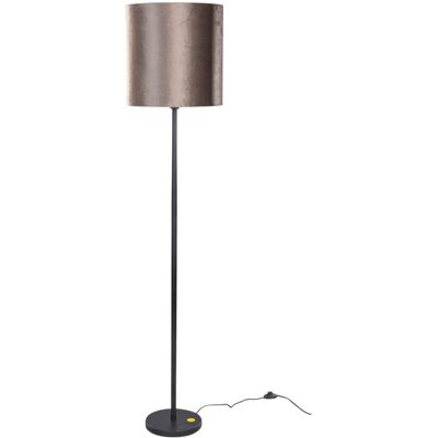 QAZQA Black Classic/Antique Floor Lamp with Brown Velvet Shade - Simplu QAZQA Black Classic/Antique Floor Lamp with Brown Velvet Shade - Simplu
