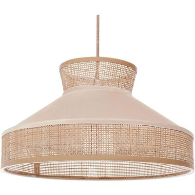 Beliani Pendant Lamp Natural Beige Rattan Velvet Shade Boho Lighting Hanging Light - Pendant Lamp Beliani Pendant Lamp Natural Beige Rattan Velvet Shade Boho Lighting Hanging Light - Pendant Lamp
