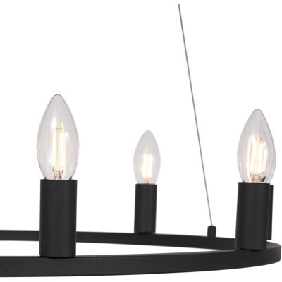 QAZQA Industrial Pendant Light Knight Black - 9 Lights - IP20 QAZQA Industrial Pendant Light Knight Black - 9 Lights - IP20