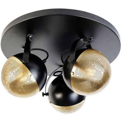 Qazqa Industrial Focus Black Brass 3-Light - Interior Spotlight Qazqa Industrial Focus Black Brass 3-Light - Interior Spotlight