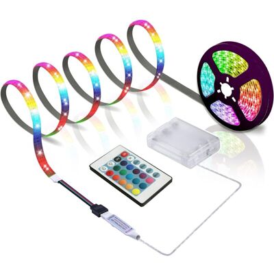 DHKLFA LED Strip Light With 24 Keys Remote Control, 2m Battery Powered Light Strips For Party And DIY Decoration DHKLFA LED Strip Light With 24 Keys Remote Control, 2m Battery Powered Light Strips For Party And DIY Decoration