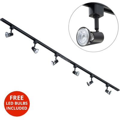 Litecraft - 2m Kitchen Track Light - 6 Harlem Fixture - Track Light Litecraft - 2m Kitchen Track Light - 6 Harlem Fixture - Track Light