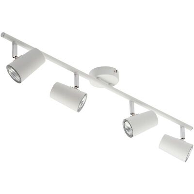 Litecraft - Chobham Spotlight Bar - White - GU10 - 4 Light - Lighting Litecraft - Chobham Spotlight Bar - White - GU10 - 4 Light - Lighting