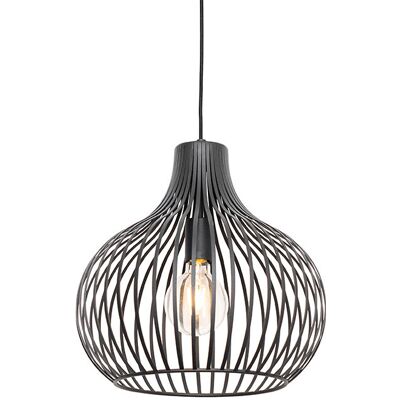 QAZQA Modern Pendant Light Black 38 cm - Saffira QAZQA Modern Pendant Light Black 38 cm - Saffira