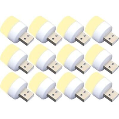 MCBOSON Pack of 12 mini USB LED night lights, no light sensor, warm white, compact, ideal for bedroom, bathroom, kitchen, car MCBOSON Pack of 12 mini USB LED night lights, no light sensor, warm white, compact, ideal for bedroom, bathroom, kitchen, car
