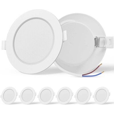 Tinor - Pack of 6 led Recessed Spotlights, Extra Flat, High Brightness, 9W equivalent to 72W incandescent, Warm White 3000K ac 230V recessed Tinor - Pack of 6 led Recessed Spotlights, Extra Flat, High Brightness, 9W equivalent to 72W incandescent, Warm White 3000K ac 230V recessed