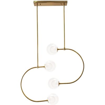 Toolight Gold Pendant Lamp APP639-4CP - Modern, Double Glass, G9 Toolight Gold Pendant Lamp APP639-4CP - Modern, Double Glass, G9