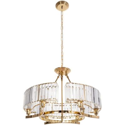 Toolight Gold Crystal Pendant Lamp - 6 Light Points - Ceiling Fixture Toolight Gold Crystal Pendant Lamp - 6 Light Points - Ceiling Fixture