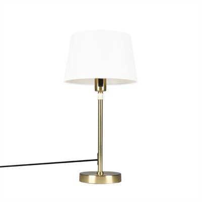 QAZQA Table Lamp Gold/brass With White Lampshade 25 Cm Adjustable - Parte QAZQA Table Lamp Gold/brass With White Lampshade 25 Cm Adjustable - Parte
