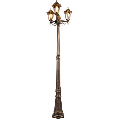 QAZQA Outdoor Antique Lantern - Gold - 3 Lights - IP44 QAZQA Outdoor Antique Lantern - Gold - 3 Lights - IP44