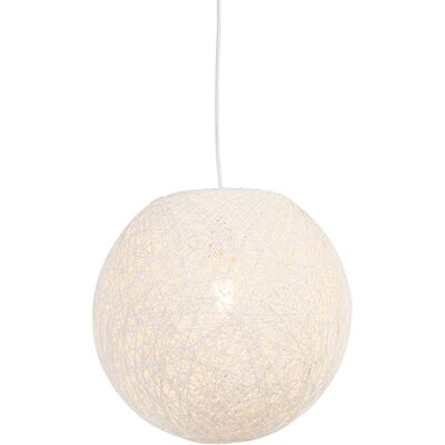 Qazqa Rustic Pendant Lamp 35cm - E27, Adjustable, White Qazqa Rustic Pendant Lamp 35cm - E27, Adjustable, White
