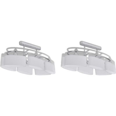 vidaXL Ceiling Lamp with Ellipsoid Glass Shades 2 pcs E14 - Ceiling Lamp vidaXL Ceiling Lamp with Ellipsoid Glass Shades 2 pcs E14 - Ceiling Lamp