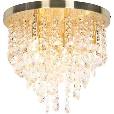 Qazqa Art Deco Ceiling Light - 35cm Gold Brass 7 Bulbs Qazqa Art Deco Ceiling Light - 35cm Gold Brass 7 Bulbs