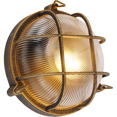 Qazqa Gold Nautical Wall Ceiling Light - Vintage IP44 Nautical Style Qazqa Gold Nautical Wall Ceiling Light - Vintage IP44 Nautical Style