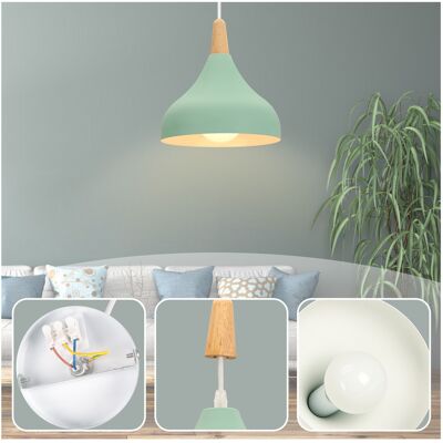 AXHUP - Cupolo Legno - Verde - Ø20cm - Pendant Lamp AXHUP - Cupolo Legno - Verde - Ø20cm - Pendant Lamp
