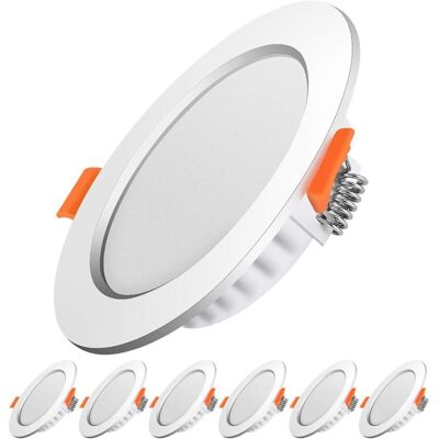 TINOR Recessed LED spotlight, Extra flat, 5W 500 lumens equivalent to 50W incandescent, Round ultra-slim cold white 6000K, 230V recessed ceiling lighting, TINOR Recessed LED spotlight, Extra flat, 5W 500 lumens equivalent to 50W incandescent, Round ultra-slim cold white 6000K, 230V recessed ceiling lighting,