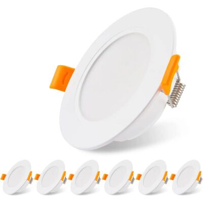 TINOR Set of 6 Ultra Flat LED Recessed Spotlights 230V 5W, Recessed Ceiling Light, 3000K LED Spotlight, Ceiling Spotlight, for Bathroom, Living Room, TINOR Set of 6 Ultra Flat LED Recessed Spotlights 230V 5W, Recessed Ceiling Light, 3000K LED Spotlight, Ceiling Spotlight, for Bathroom, Living Room,