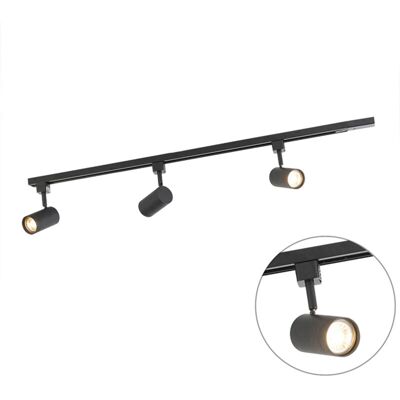 QAZQA Smart Track Lighting System Black Incl. 3 WiFi GU10 1-Phase - Iconic Jeana QAZQA Smart Track Lighting System Black Incl. 3 WiFi GU10 1-Phase - Iconic Jeana