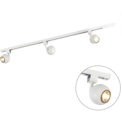 QAZQA Smart Modern Track Lighting White 1-Phase Incl. 3 Wifi GU10 - Gissi QAZQA Smart Modern Track Lighting White 1-Phase Incl. 3 Wifi GU10 - Gissi