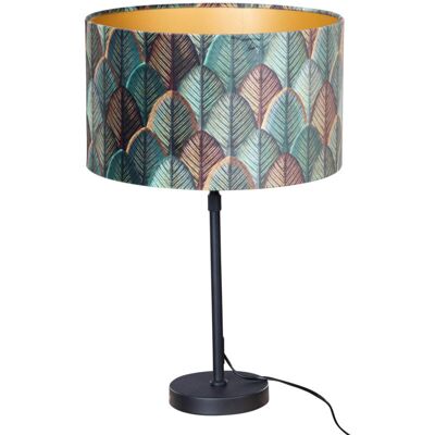 Qazqa Black Velvet Leaf Table Lamp - Table Lamp Qazqa Black Velvet Leaf Table Lamp - Table Lamp