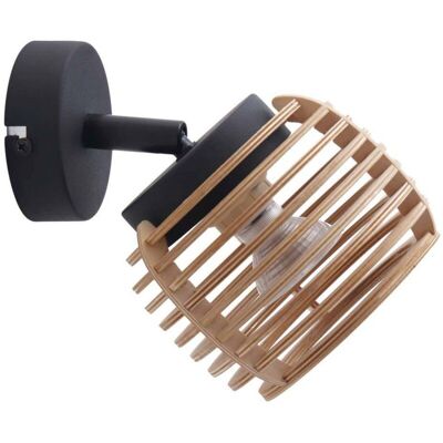 Lindby Ediz Wall Lamp - Multilayer Wood Shade, Black & Light Wood - Wall Light Lindby Ediz Wall Lamp - Multilayer Wood Shade, Black & Light Wood - Wall Light