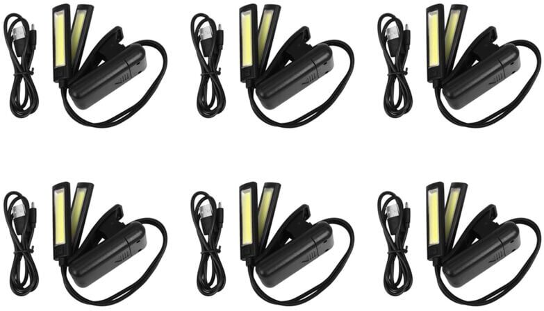 TLILY 6X Music Stand Clip-on led Light Clip-on Flicker-Free, Fully Adjustable, 6 Brightness Levels - Also for Book Reading, Orchestra, Mixing, dj