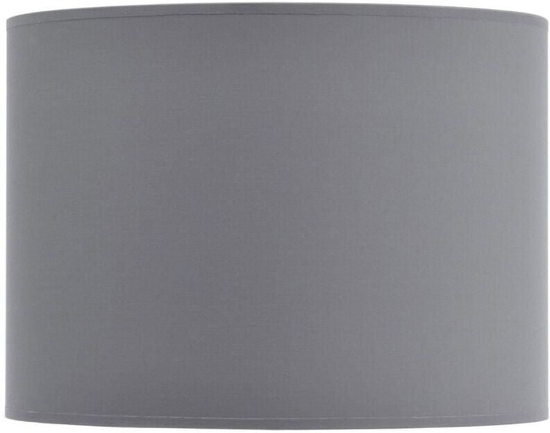 Lined Drum Lampshade - Fabric/Polyester/Cotton Frame - L35.5 x W35.5 x H26 cm - Grey/Silver