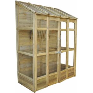 Forest Garden - 5' x 2' Forest Cofton Wooden Small Wall Lean To Mini Greenhouse (1.5x0.6m) - Pressure Treated