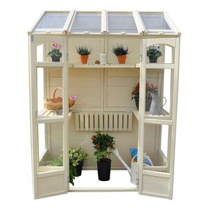 Forest Garden - 5'x2' Forest Victorian Tall Wall Greenhouse with Auto Vent (1.47x0.72m) - Natural Timber