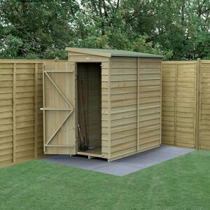 Forest Garden - 6' x 3' Forest 4Life 25yr Guarantee Overlap Pressure Treated Windowless Pent Wooden Shed (1.88m x 1.02m) - Natural Timber