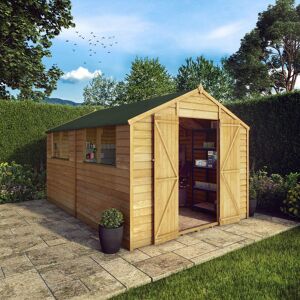 Overlap Apex Wooden Garden Storage Shed - 12 x 8 - Waltons