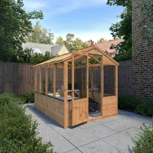 6ft Garden Wooden Greenhouse Traditional Shiplap Apex - 8 x 6 Greenhouse - Waltons