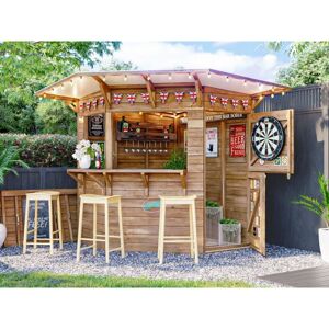 DUNSTER HOUSE LTD. Outdoor Bar Shed Serving Hatch Kiosk - The Hangover Corner Garden Bar iii 2m x 2m