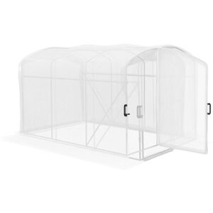 3 x 2 x 2m Polytunnel Greenhouse with Door, Galvanised Steel Frame - White - Outsunny