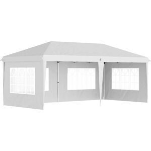 3 x 6m Garden Pop Up Gazebo, Height Adjustable White - White - Outsunny