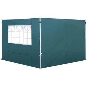 Gazebo Replacement Exchangeable Side Wall Panels w/ Window Green - Green - Outsunny