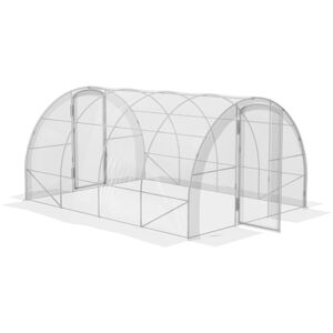 Outsunny - Polytunnel Greenhouse with Door, Galvanised Steel Frame 4 x 3 x 2m - Clear