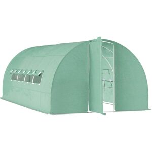 Outsunny - Reinforced Walk-in Polytunnel Garden Greenhouse Steel Frame 6 x 3M - Green