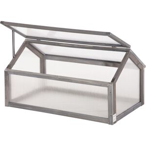 Outsunny - Wooden Cold Frame Greenhouse Garden Polycarbonate Grow House Grey - Grey