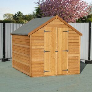 Value Overlap 8 x 6 Wooden Shed With Double Doors and Window - Shire