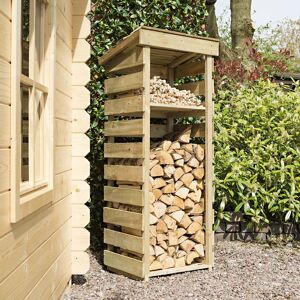 Narrow Wooden Log Wood Store Kindling Shelf Garden Storage - Rowlinson