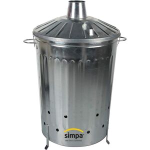 Simpa - Galvanised Steel Garden Incinerator Fire Bin size 125L