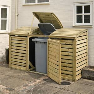 Rowlinson - Triple Wheelie Bin Store Natural 8 x 3ft