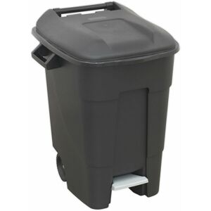 LOOPS 100 Litre Capacity Wheelie Bin with Foot Pedal - Two 200mm Wheels - Black