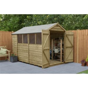 WORCESTER PRESSURE TREATED OVERLAP 10ft x 6ft Pressure Treated Overlap Apex Wooden Garden Shed - Double Doors (3.1m x 1.9m) - Modular (core)