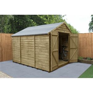 WORCESTER PRESSURE TREATED OVERLAP 10ft x 8ft Pressure Treated Overlap Apex Wooden Garden Shed - Double Doors - Windowless (3.1m x 2.5m) (core) - Modular