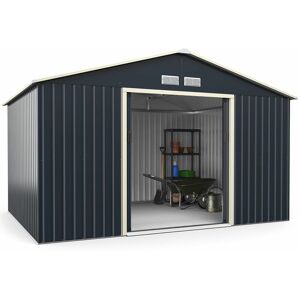 COSTWAY 11FT x 8FT Outdoor Storage Shed Large Tool Utility Storage House Sliding Door