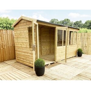 MARLBOROUGH 12 x 8 Fully Insulated Reverse Summerhouse - 64mm Walls, Floor & Roof - 12mm (t&g) + 40mm Insulated Ecotherm + 12mm T&g)- Double Glazed Safety